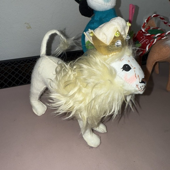 RARE Annalee Christmas Figurine Lot Snowman Reindeer Santa Mouse Lion Felt Plush - Picture 8 of 16